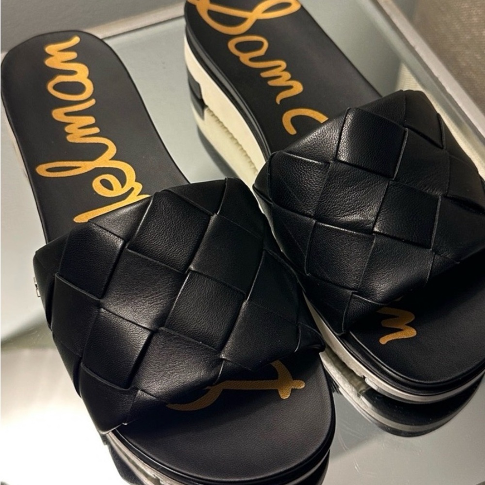 Sam Edelman Black Braided Slide Sandals